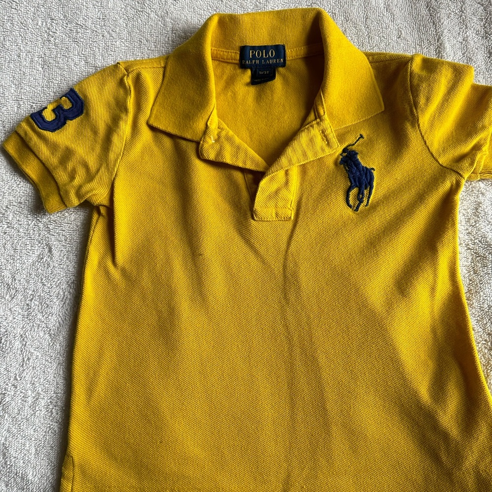 Ralph Lauren Polo 3T Toddler Boys Short Sleeve Polo Shirt - Yellow